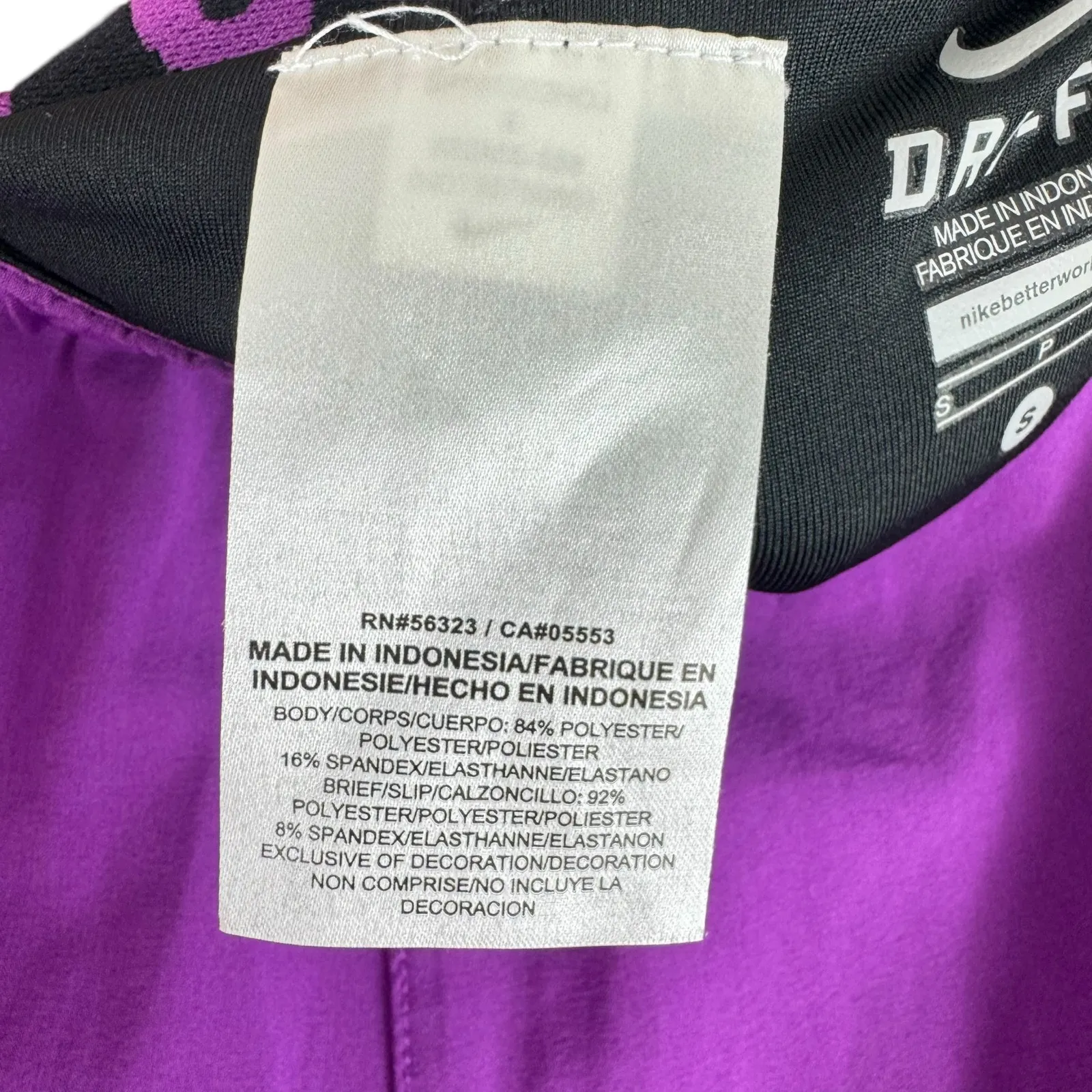 Nike Purple Elastic Waist Lightweight Athletic Short Black Bike Shorts Under S - Image 5