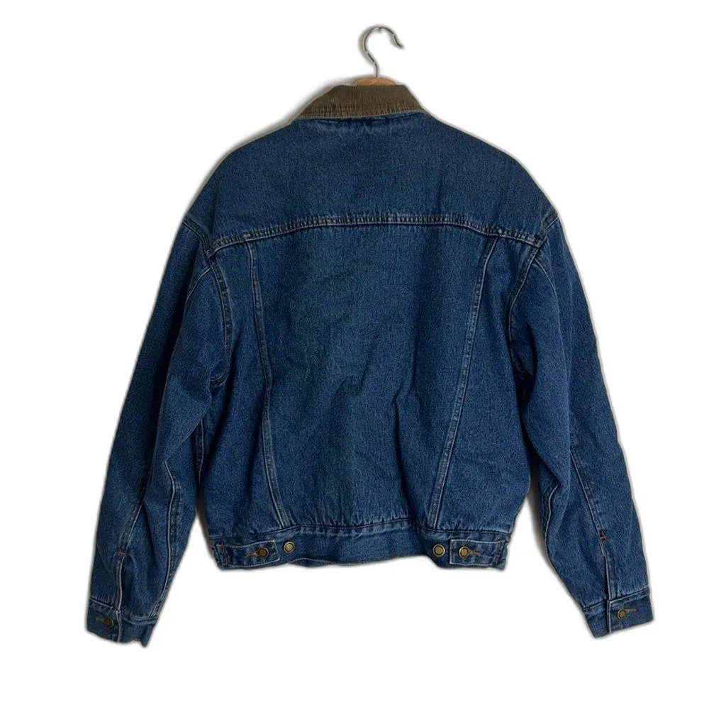 Vtg northwest blue denim jacket fleece lined button up size large - Image 10