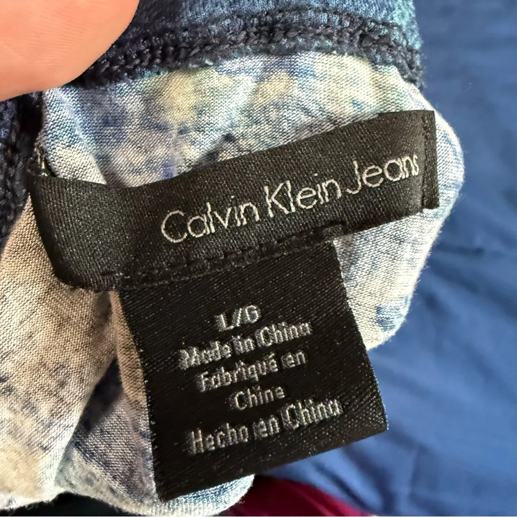 Calvin Klein Blue Patterned Strapless Maxi Dress L/G - Image 4