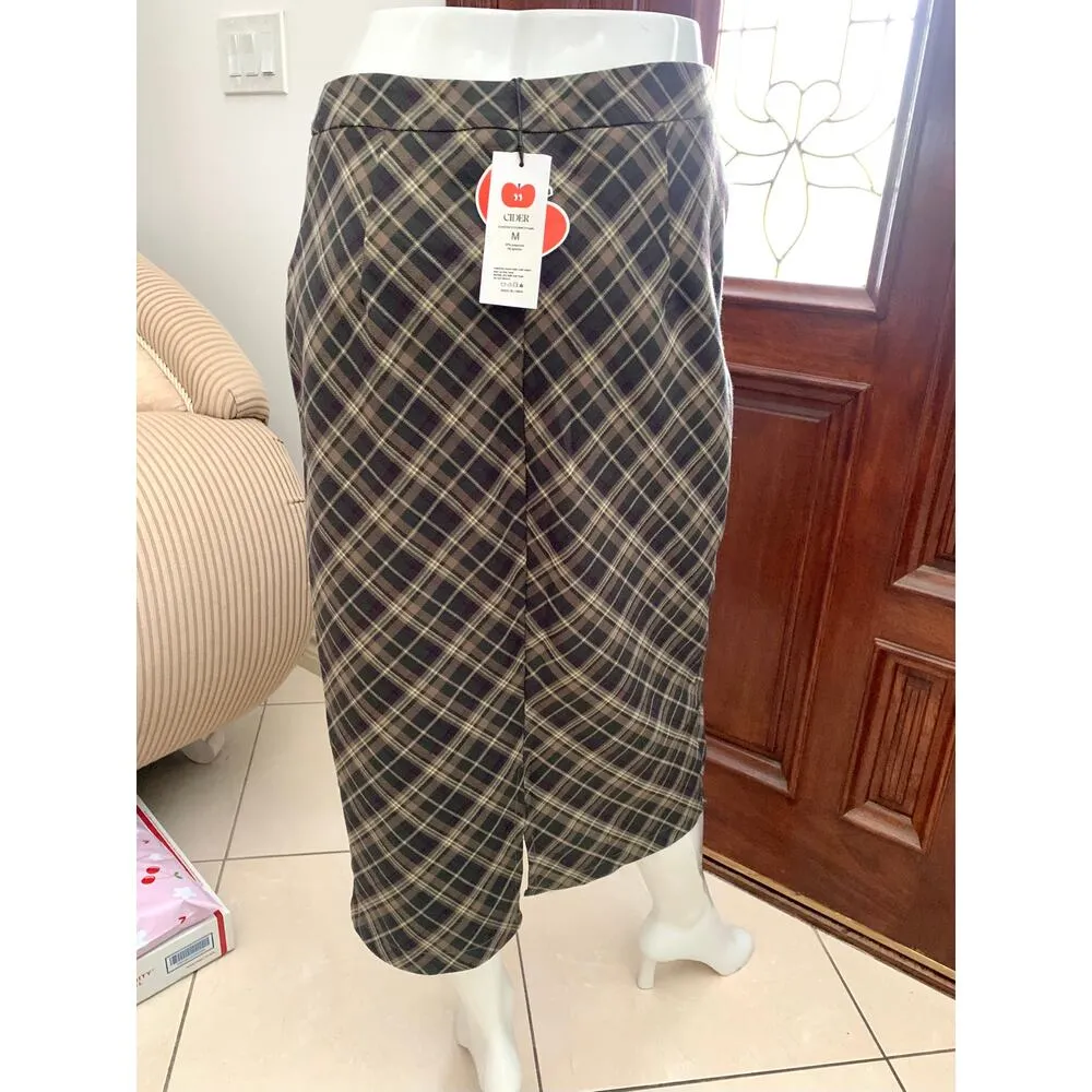 Cider Check High Waist Midi Skirt in Purple - Image 7