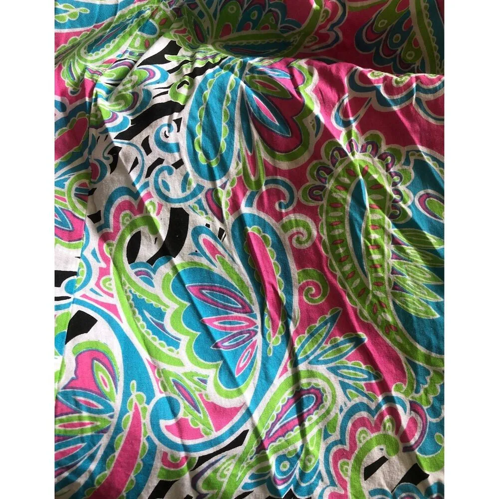NWT Mudpie wild Paisley cute pink, blue & green nightie size small - Image 12