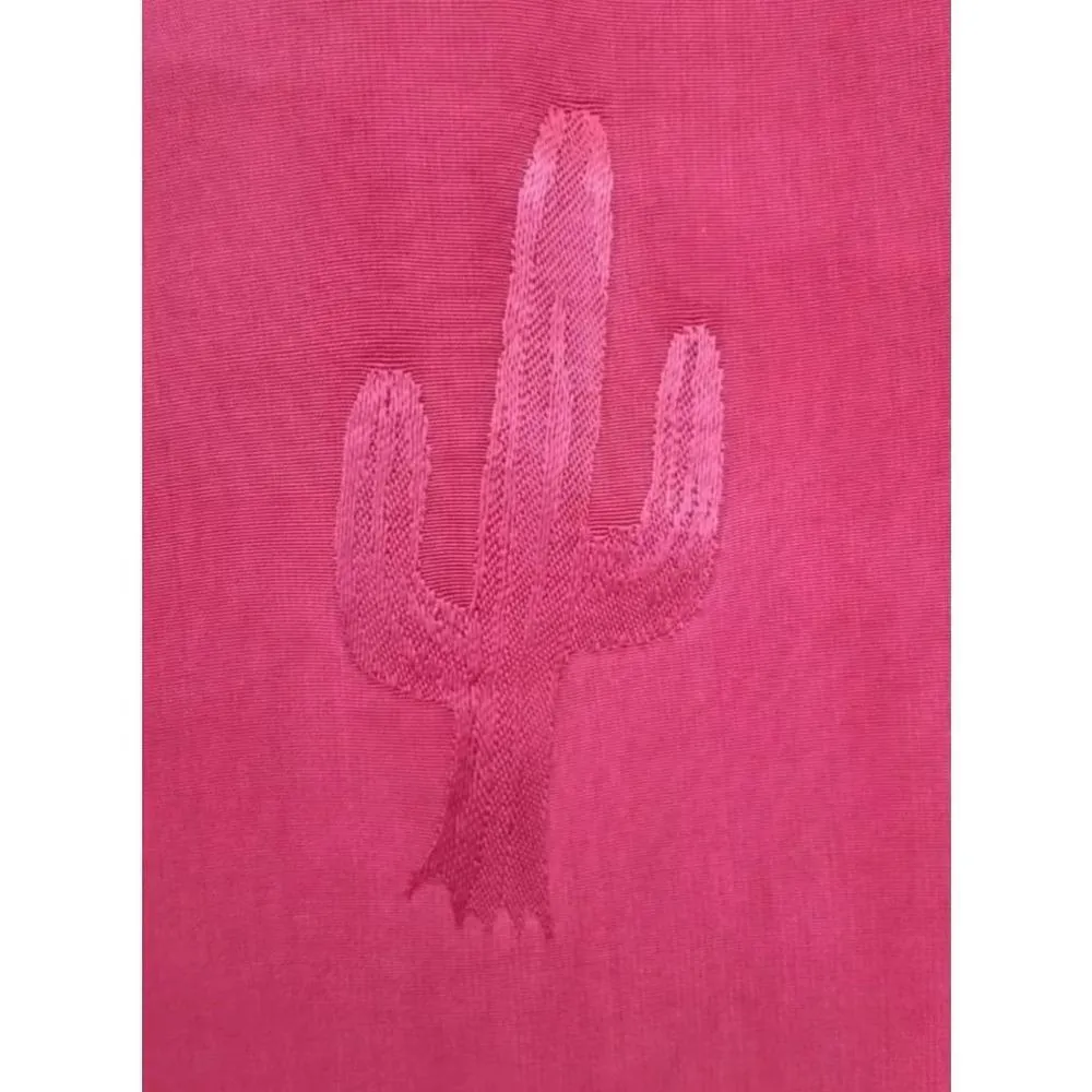 ModCloth Pepaloves Red Stitched Cactus Peter Pan Collar Long Sleeve Blouse Small - Image 5