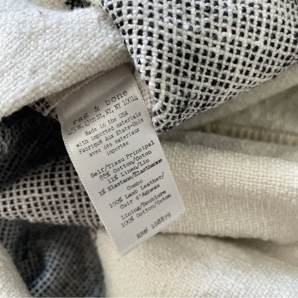 rag & bone Dress elsa tunic shift leather trim Cream (xsmall) minimalist coastal - Image 7