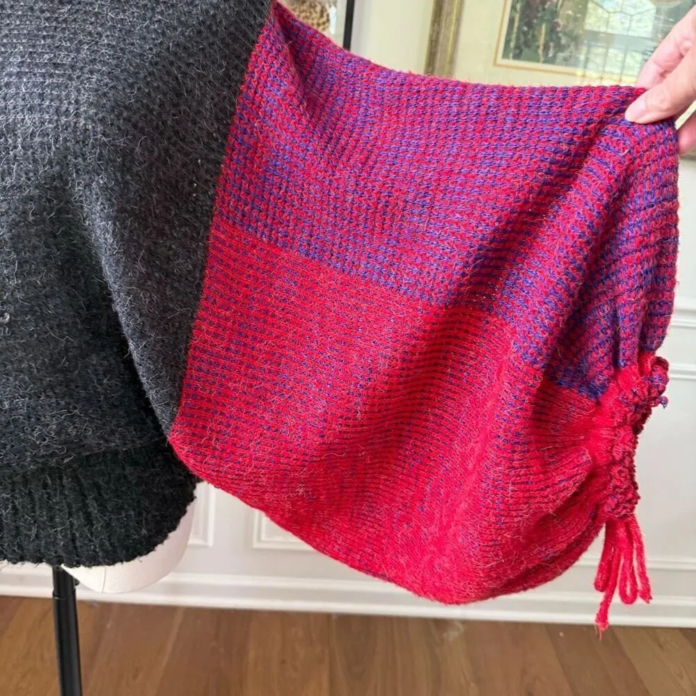 Vintage 80s 90s Gil Aimbez for Static Artsy Unique Grey Red Blue M Gray Size M - Image 4