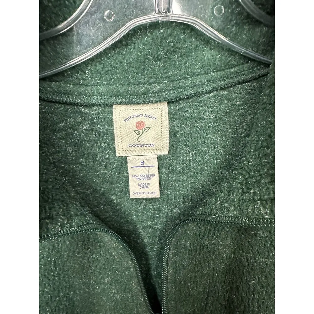Victoria Secret Sweater Womens‎ Pullover Quarter Zip Green Country Casual Ladies - Image 7