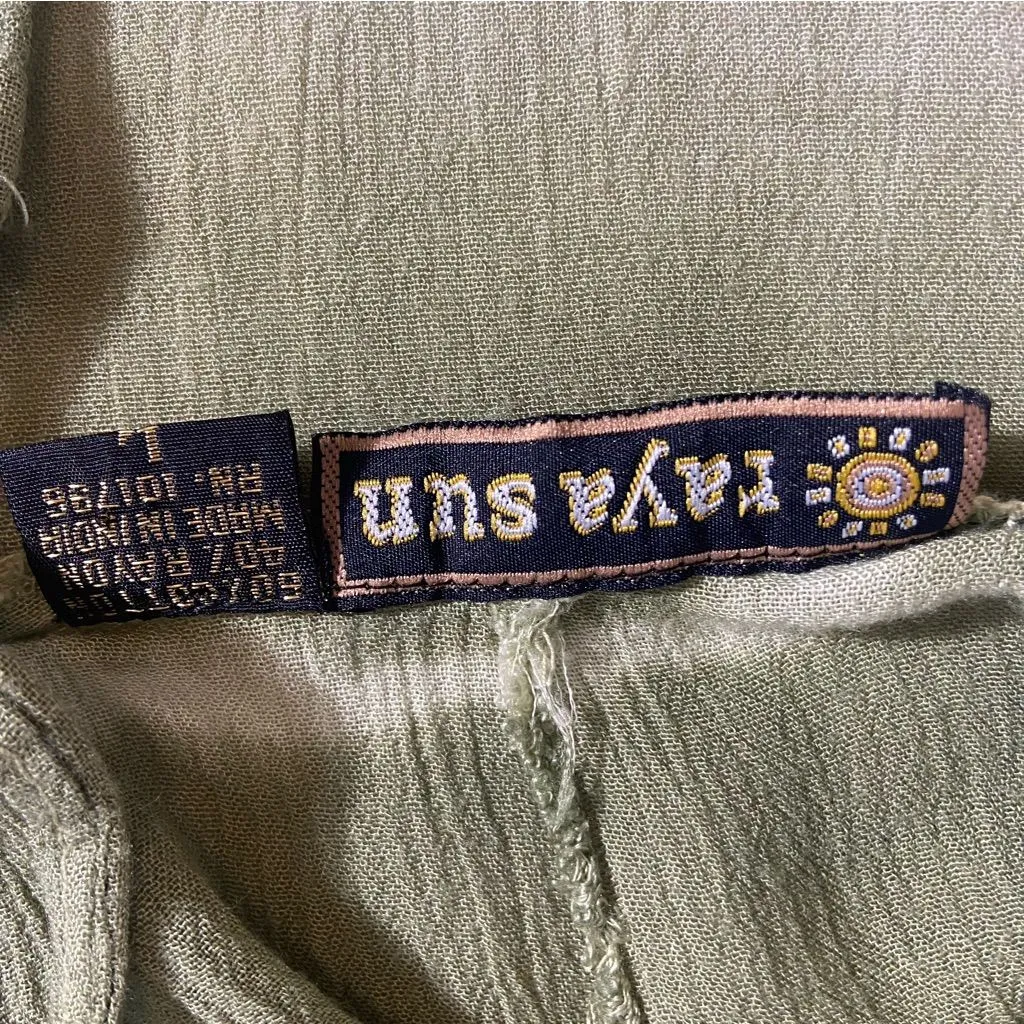 Raya Sun Sage Green Hooded Tie Dye Sundress Coverup Beach Boutique L Large - Image 5