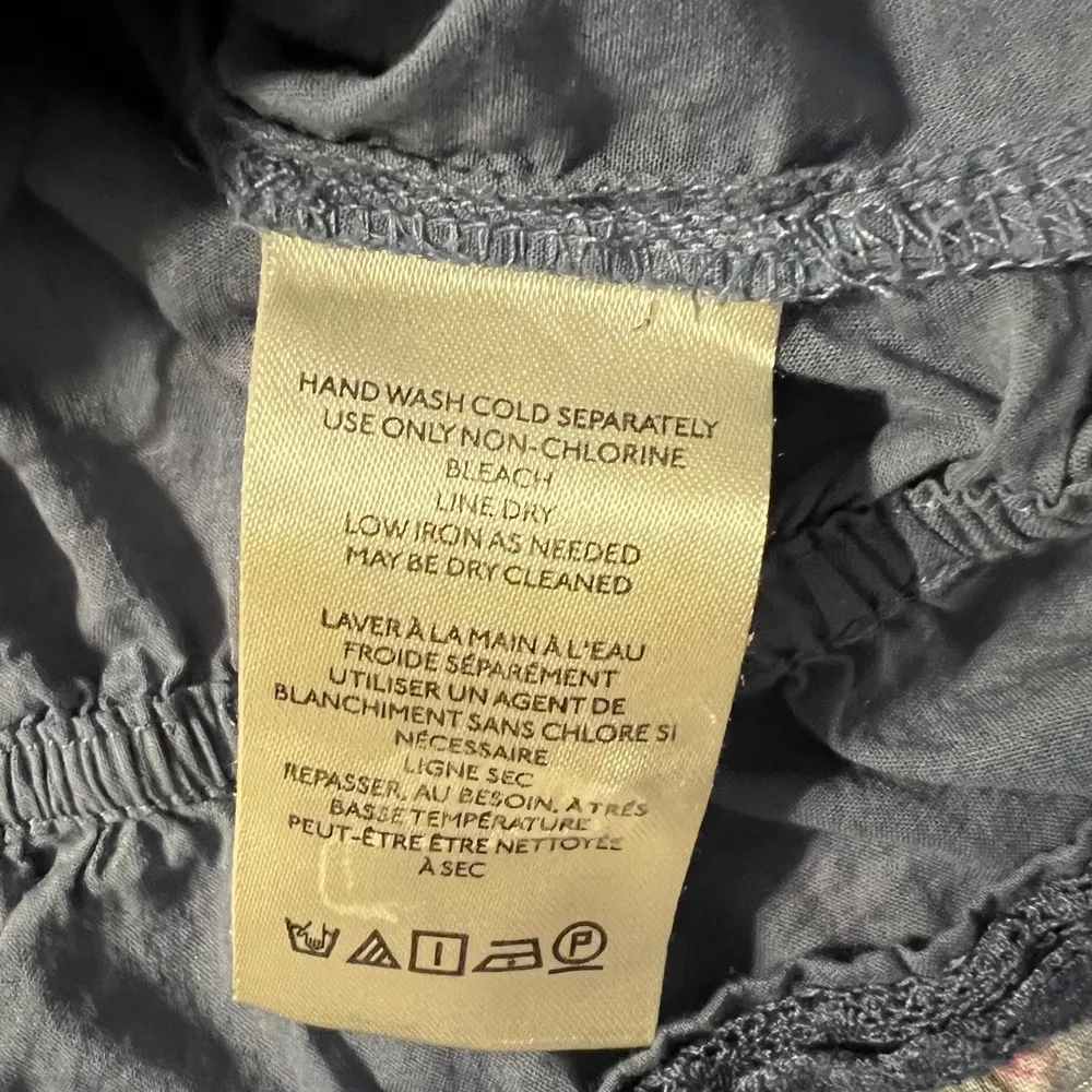 ReClectic Free People Navy Blue Eyelet Lace Trim Strapless Crop Top Size L NWT - Image 8