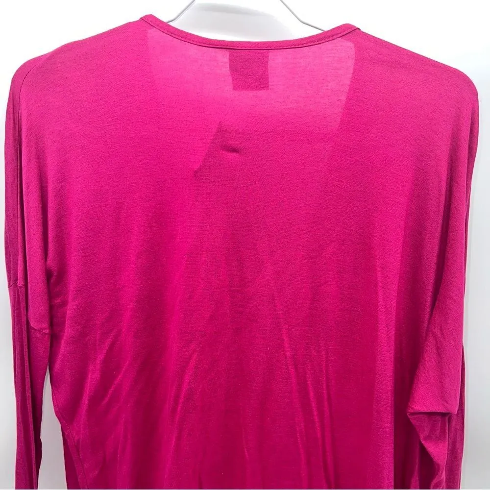 Bobeau Dark Pink Pull Over Sweater wi/Draped Twist in Front w/Long Sleeves-Sz M - Image 6