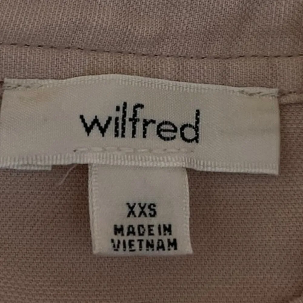 Aritzia Wilfred Pink Button Down Short Sleeve High Neck Shirt Blouse Top Sz XXS - Image 3