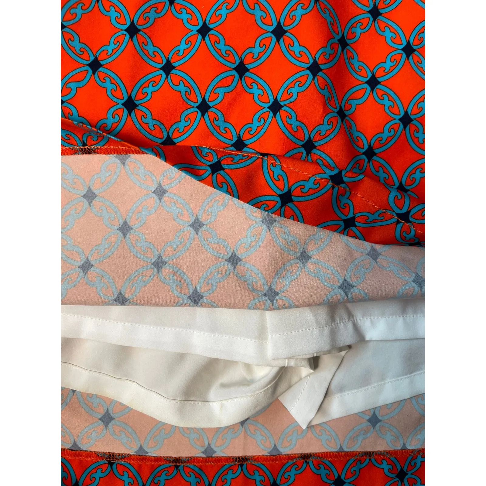 Cutter & Buck Dritec Orange & Blue‎ Geometric Print Golf Skort Size 8 - Image 6