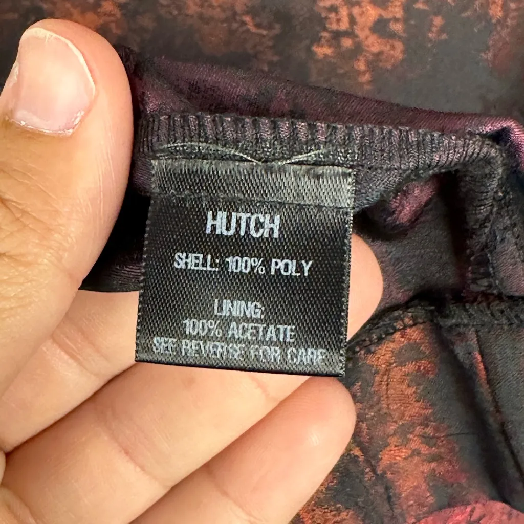 Hutch Women's Red Abstract Long Sleeve Metallic Holliday Midi Dress Women’s Sz 6 - Image 5