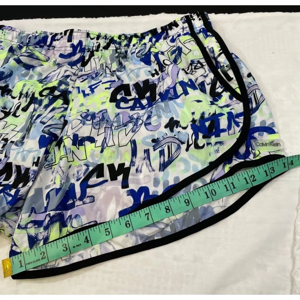 Calvin Klein Women's Blue/Multi Graphic Running Shorts Size XL SKU 3598 - Image 6