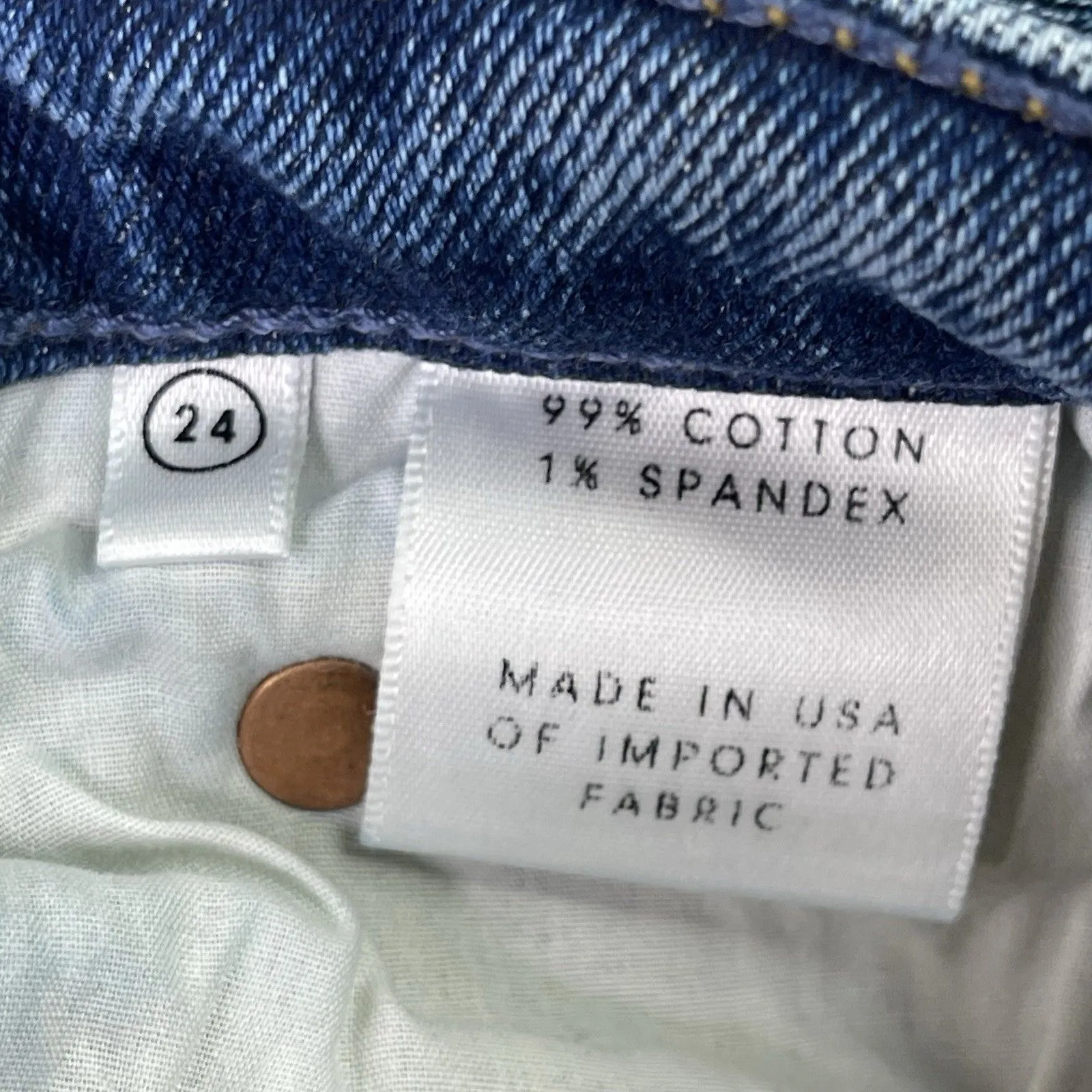 GRLFRND Karolina Jeans Women’s 24 Blue Skinny Mid-Rise Medium Wash Button Fly - Image 10