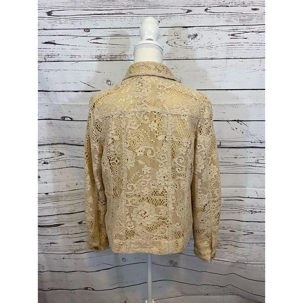 Peck & Peck  Lace Overlay Jacket-Size Large - Image 5