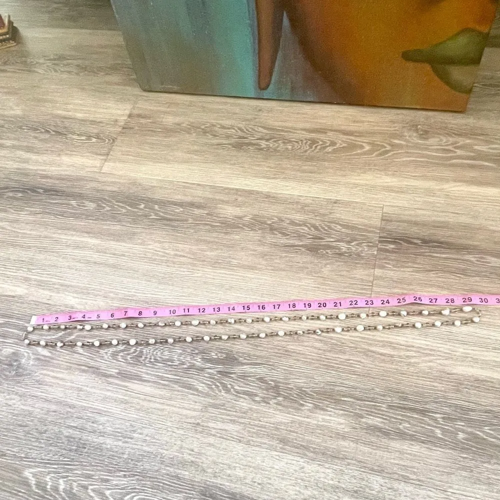 Pearl crystal bead extra long necklace - Image 3