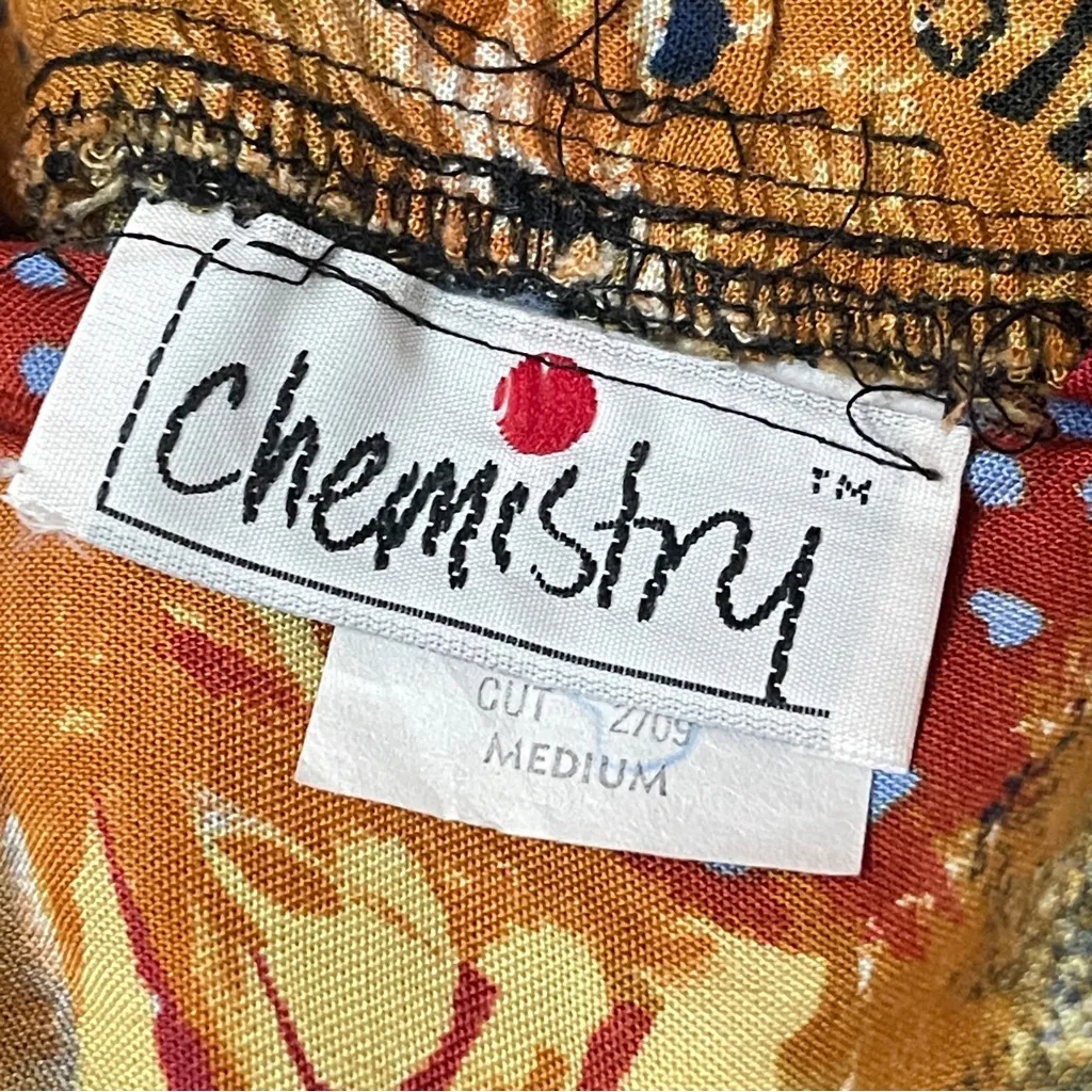 CHEMISTRY Colorful Retro Print Wide Leg Pull-On Pant, Medium - Image 9