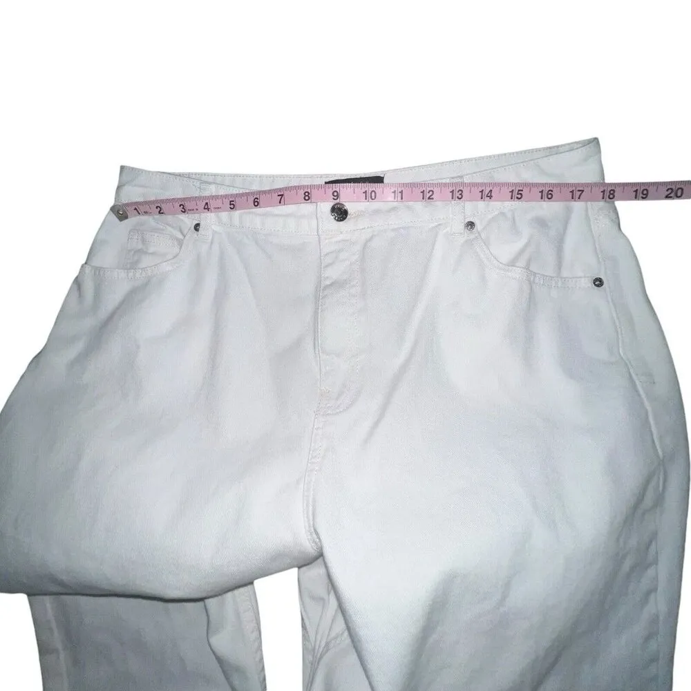 ASOS DESIGN WHITE DENIM JEANS PANT COTTON WOMEN PLUS SIZE 18 TAPERED LEG‎ SKINNY - Image 4