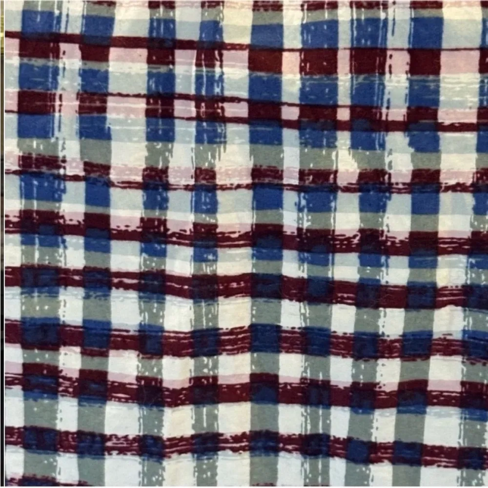 Urban Outfitters Red Blue and White Gingham Short Sleeve Sundress - Image 10