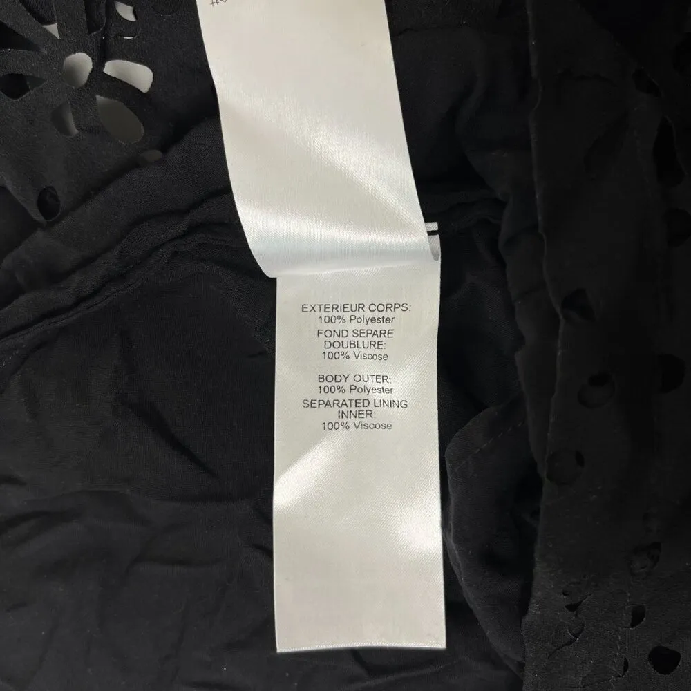 $428 NWOT See by Chloé Eyelet Top Lasercut Perforated Blouse Size 36 Black - Image 11