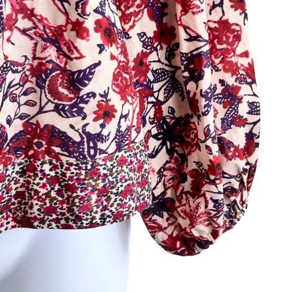 SAYLOR floral cotton blend long‎ sleeves blouse size S - Image 9