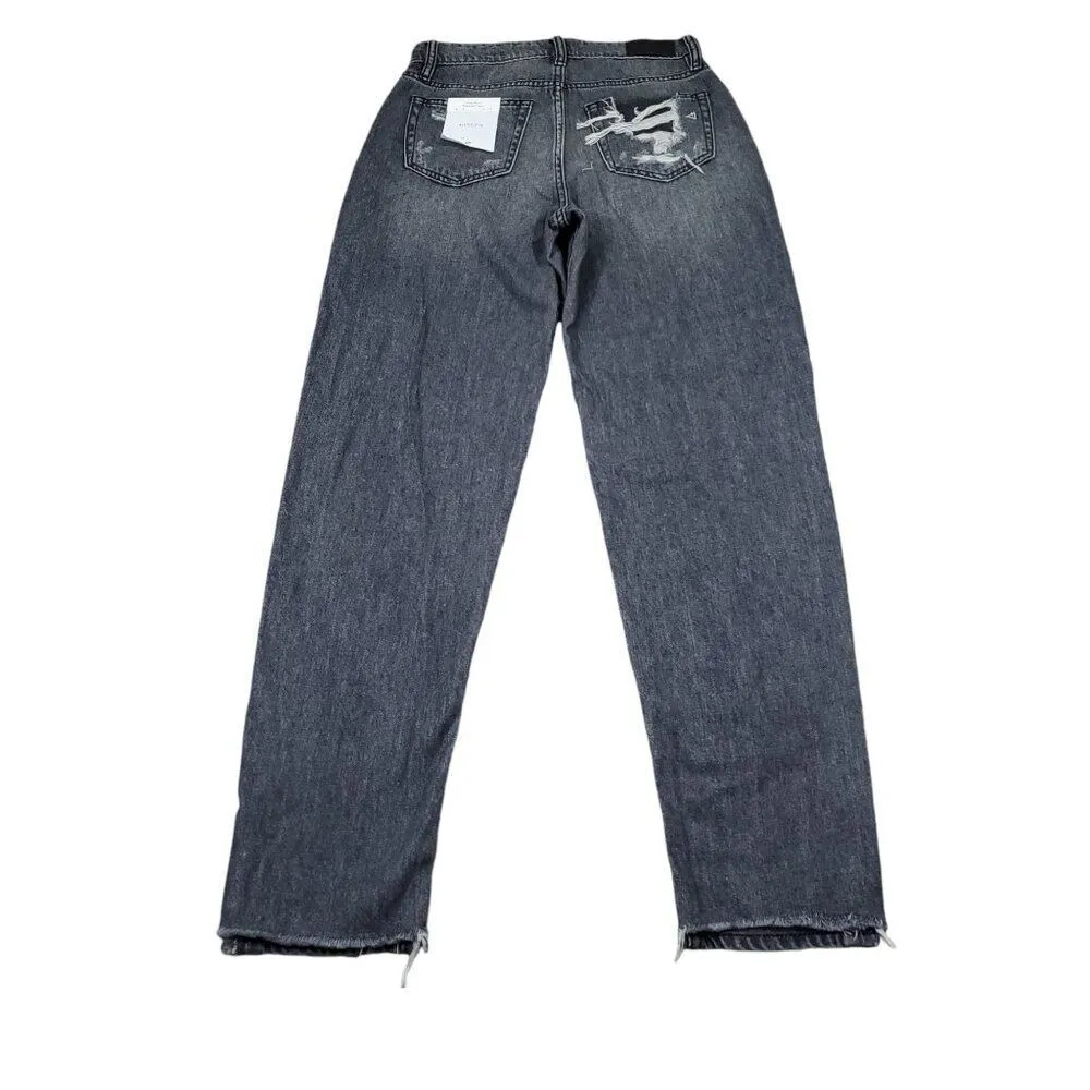 Hidden Zoey Mom Tapered Jeans Ripped High Rise Gray Busted Knee Size 25 - Image 4