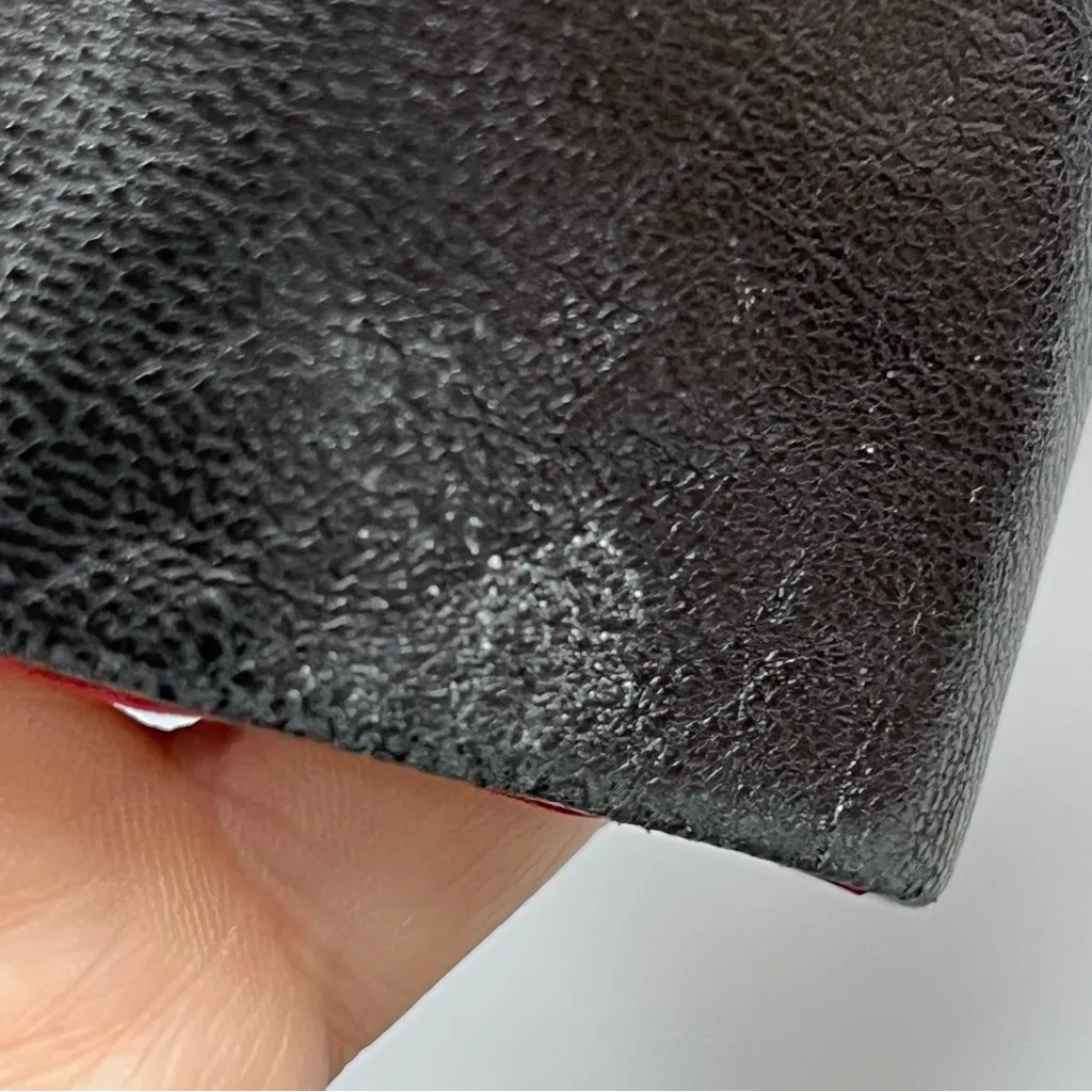 Vintage Mossimo Black Quilted Leather S Jacket Diamond pattern zip up red lining - Image 12