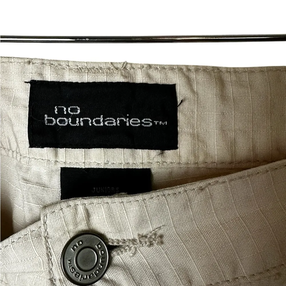 Vintage 90s Y2K Low Rise Cargo Mini Skirt Fringe Hem Grunge Juniors 13 - Image 2