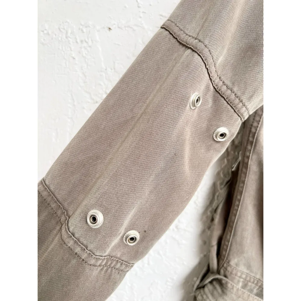 Pam & Gela Asymmetrical Zip Army Moto Utility Jacket Olive Green Women's Small - Image 9