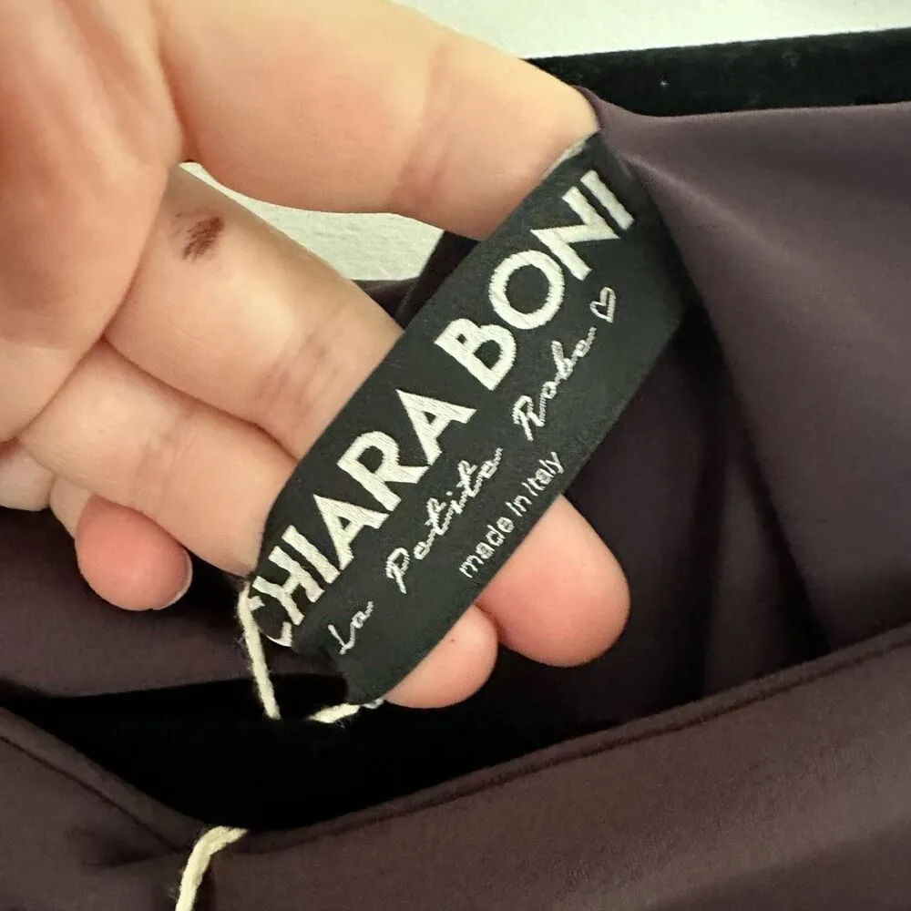 Chiara Boni Women’s 4 Boysenberry Lina Puff Sleeve Keyhole Blouse New NWT - Image 6