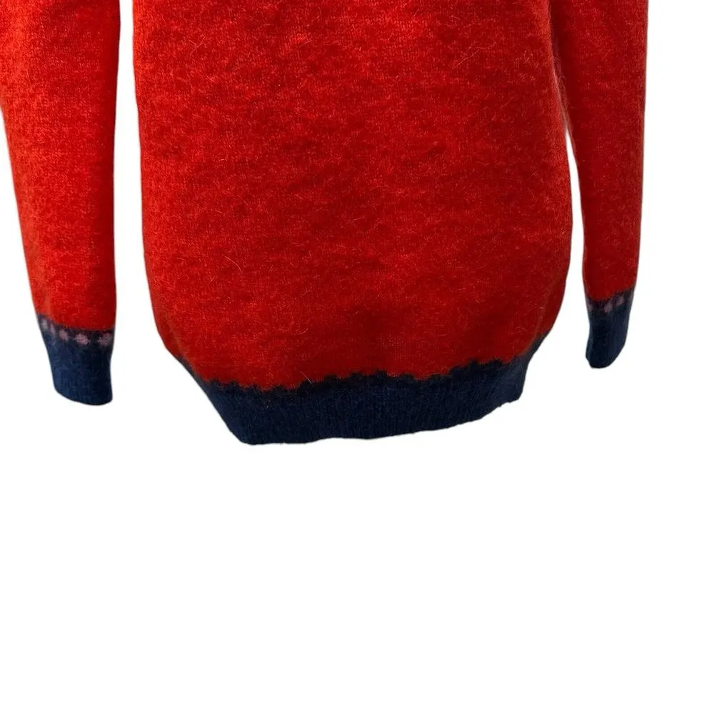 Gap Maternity Circular Fair Isle Holly Berry Sweater Sz Large Mohair‎ Wool Blend - Image 4