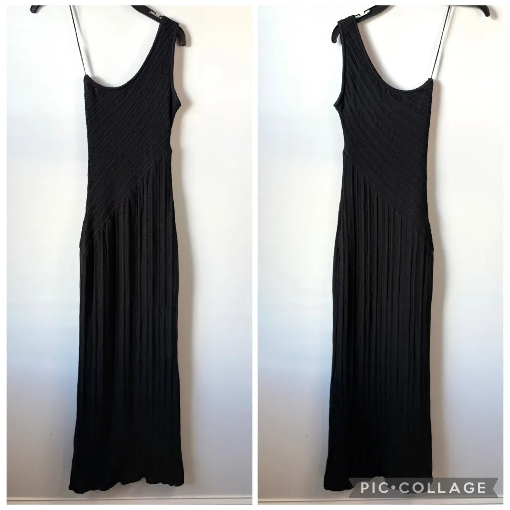 JLUXLABEL One Shoulder Knit Maxi Dress Black XS - Image 5