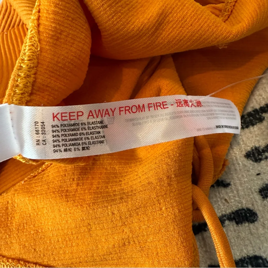 NWT Urban Outfitters Out From Under Katrina Ribbed Lace Up Bodysuit Orange XS/S - Image 7