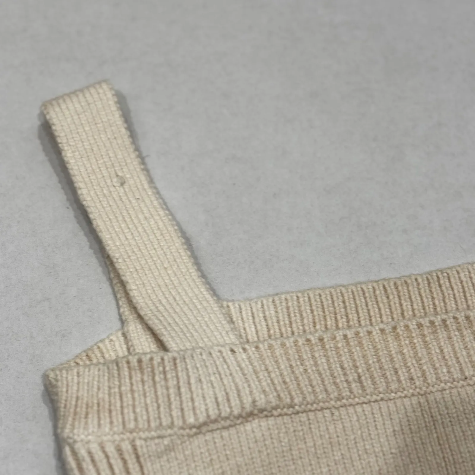 A.L.C. Cream Ribbed Knit Square Neck Cashmere Blend  sweater Tank Top Sweater M - Image 7
