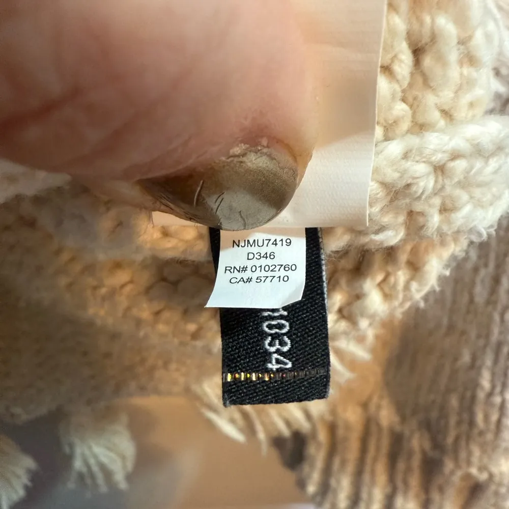 Broome Street x Kate Spade Cream Tassel Chunky Knit Sweater W1165 Sz XS - Image 8