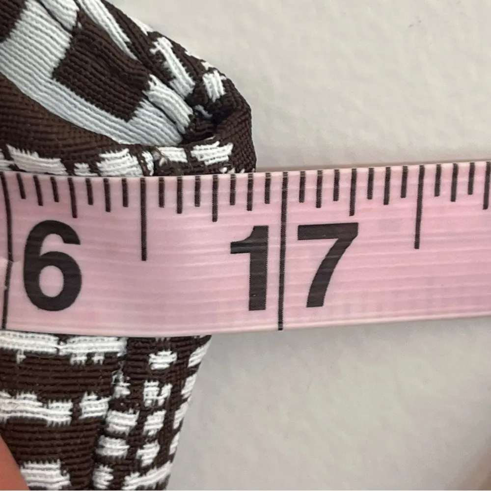 NWT‎ Women’s Julian Taylor Brown White Geometric Pattern Shift Dress Size 6 - Image 8