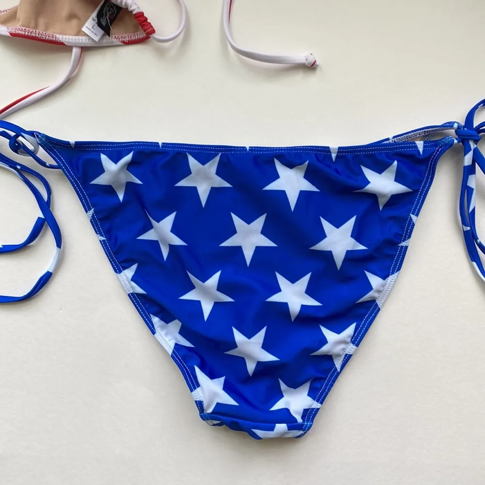 NWOT Forplay sexy Stars and Stripes string bikini, size large - Image 7