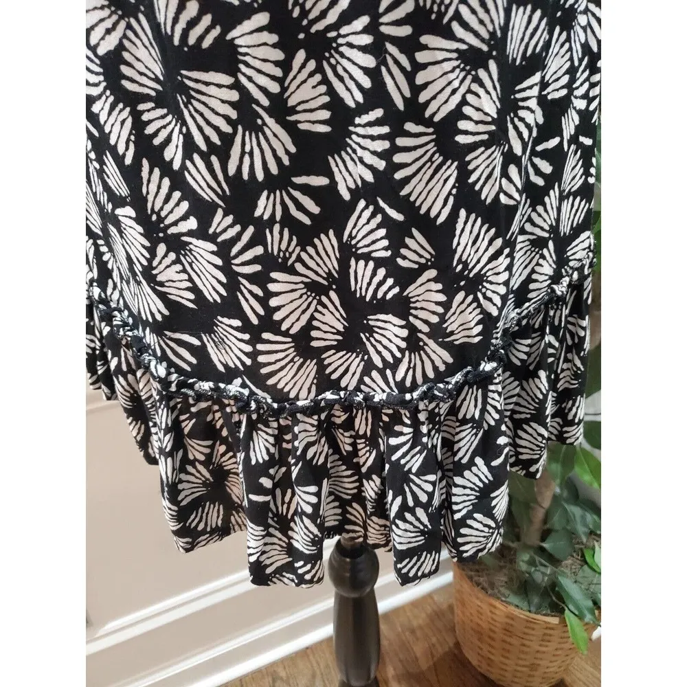 Blue Island Women Black & White Scoop Neck Sleeveless Casual Knee Length Dress M - Image 5