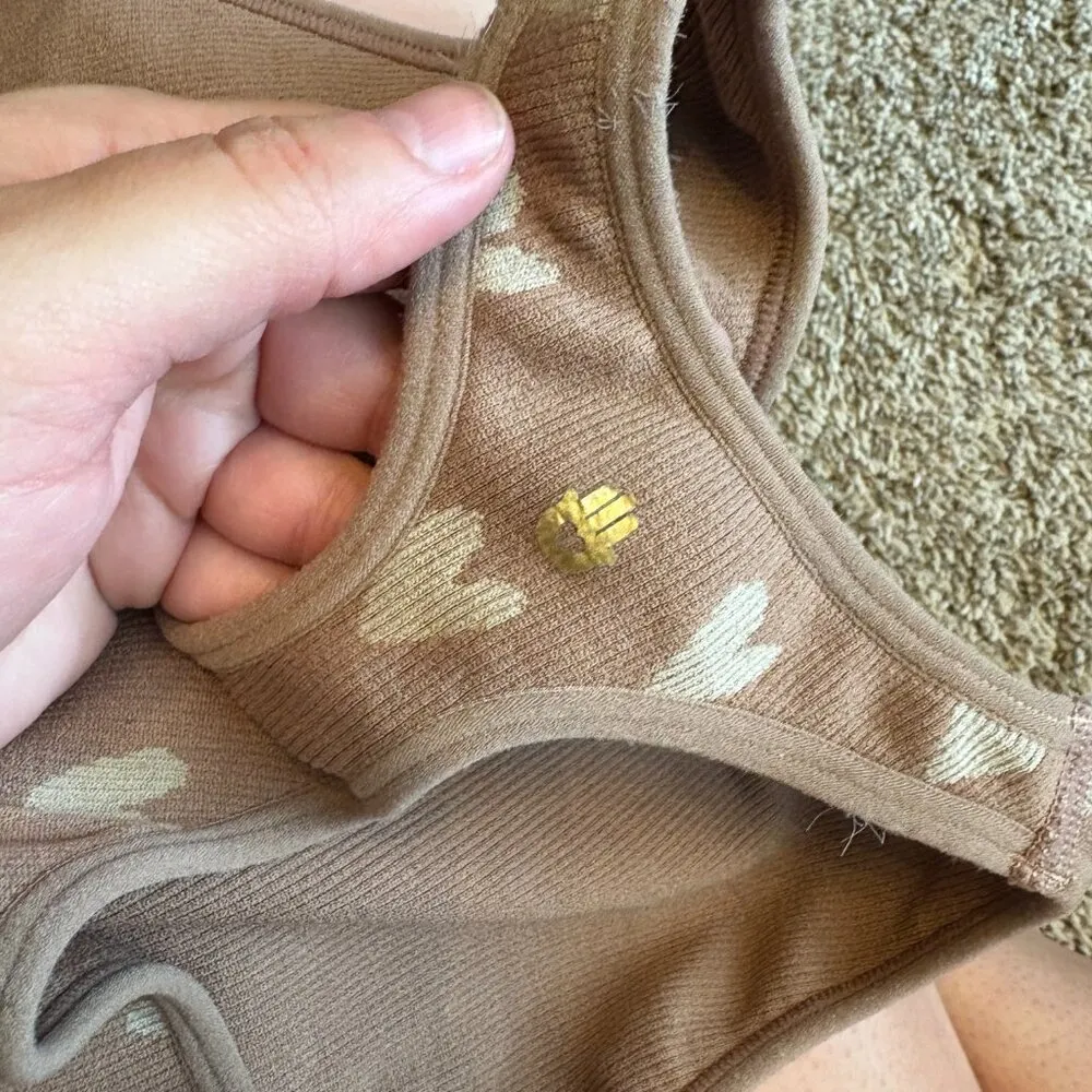 Spiritual Gangster tan high neck heart sports bra - Image 3