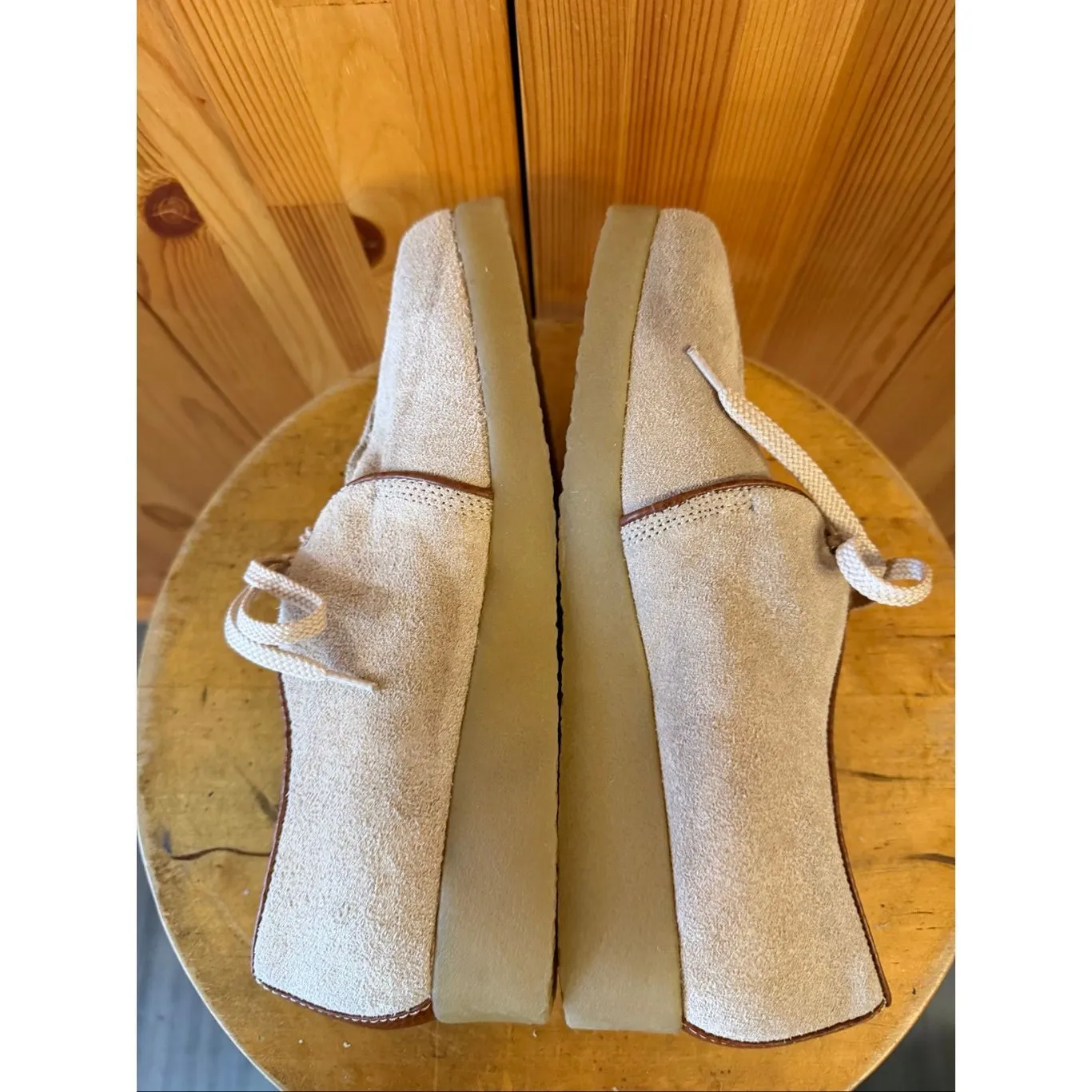 VTG Restricted Gum Sole Shoes Suede Leather Womens Sz 8 Tan - Image 6