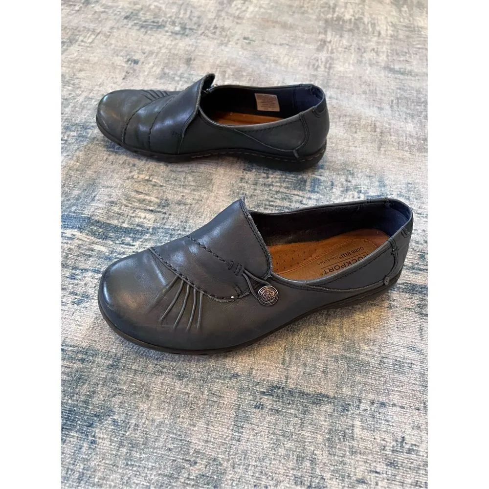 Rockport Navy Blue Cobb Hill Paulette Flat Slip On Shoes 6.5 XW - Image 3