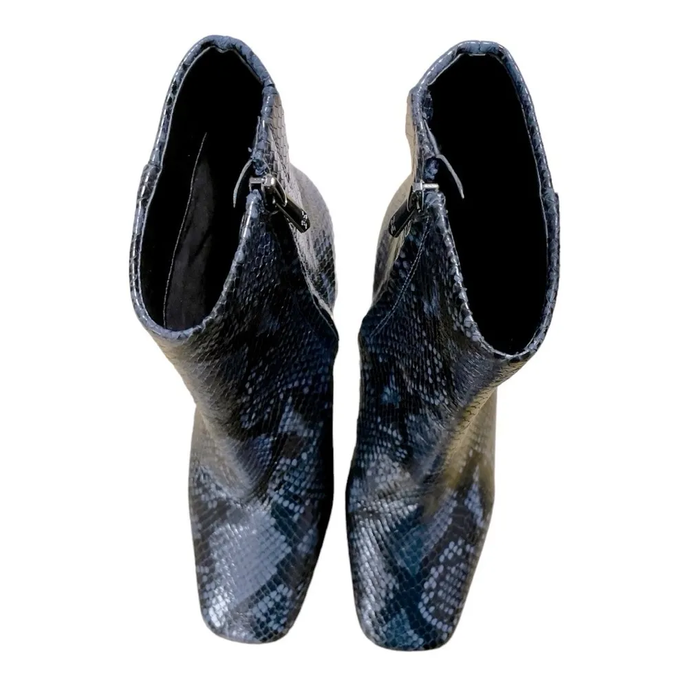 Sam Edelman Womens CODIE
leather Navy Ankle Boots Shoes 6.5M snake print - Image 6