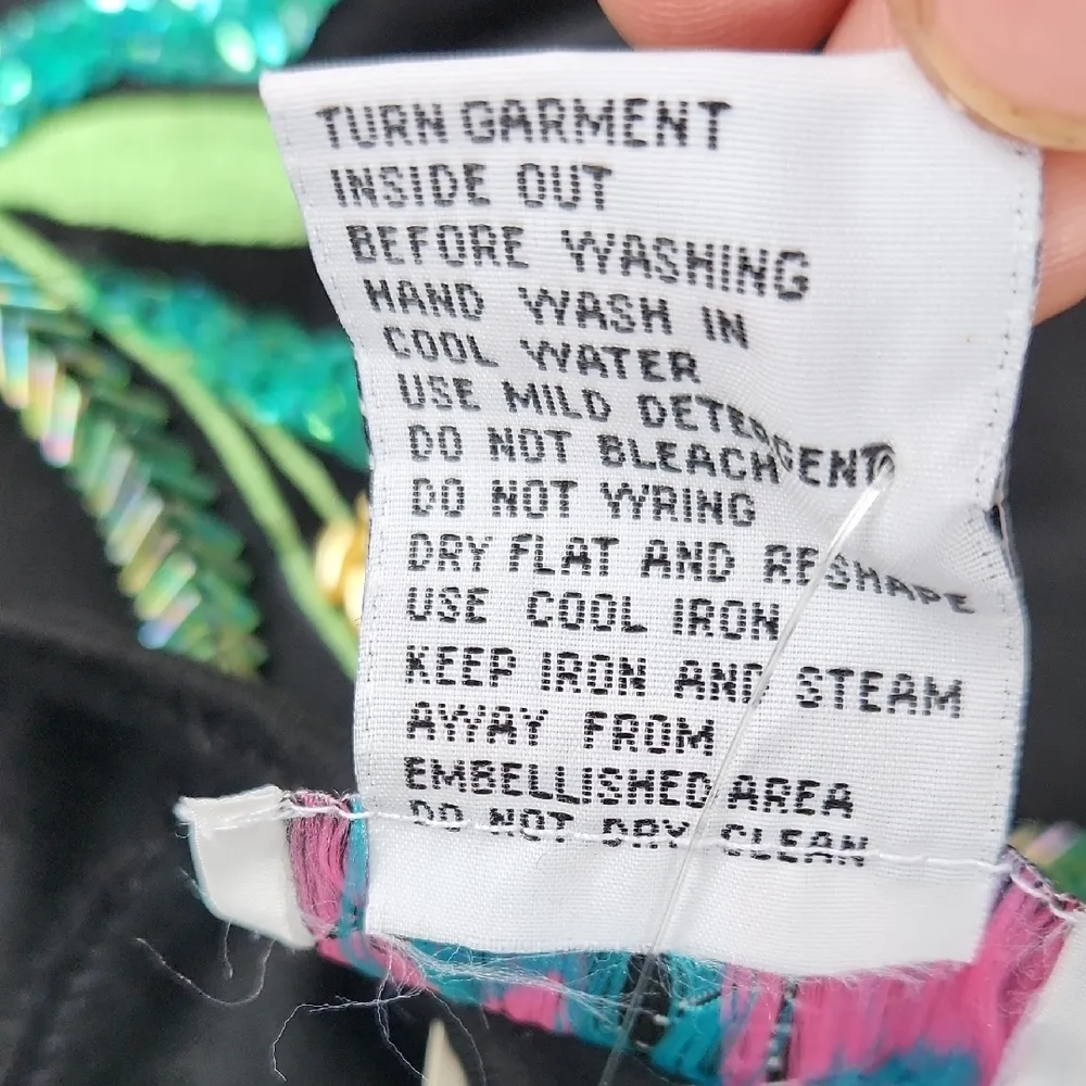 Vintage Lacy Afternoon by Shell Kepler Beaded Embroidered Two Piece Set … Black Size L - Image 3