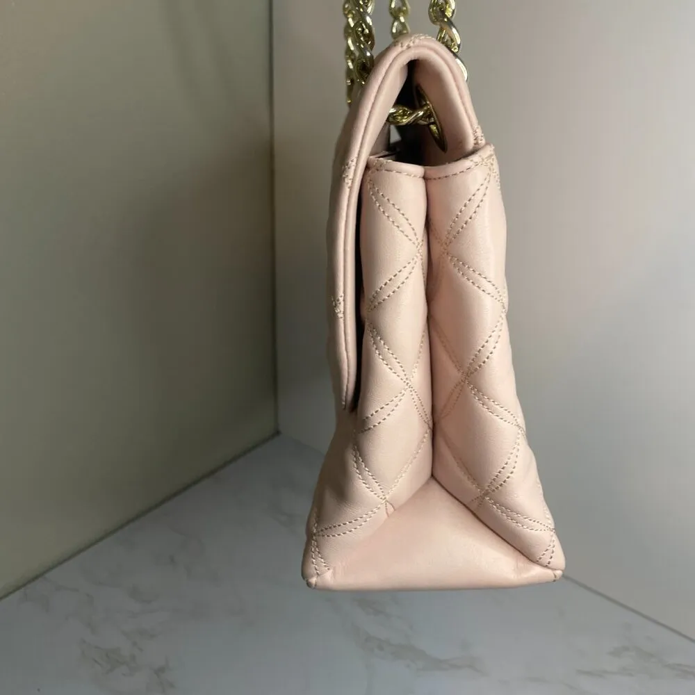 Kate Spade Natalia Medium Flap Crossbody Shoulder Quilted Leather Pink Blush - Image 7