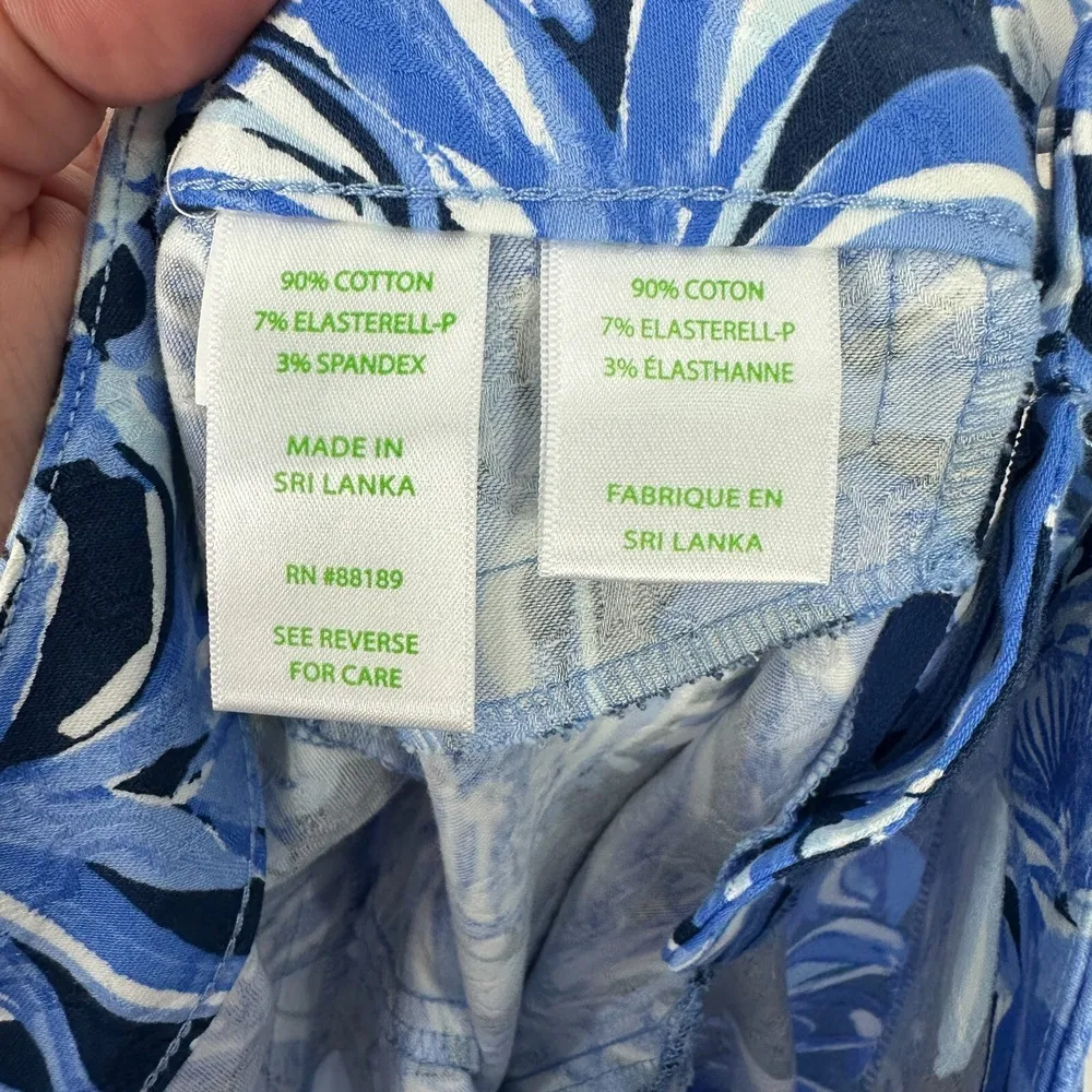 Lilly Pulitzer Pants Women 00 Tropical Floral Blue White Resort Coastal Vacation - Image 4