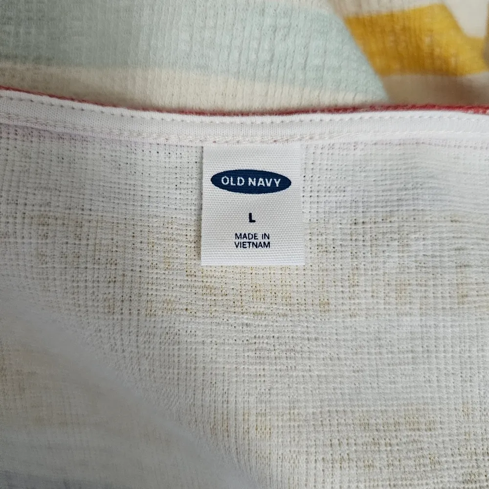 Old Navy Multicolored Stripe Sleeveless Toe Front Tank Top Size Large - Image 5