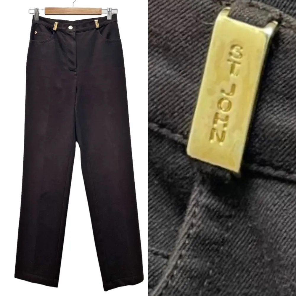 Vintage Y2K St. John Sport Chocolate Brown Stretch Twill High Rise Pant Size 4 - Image 2