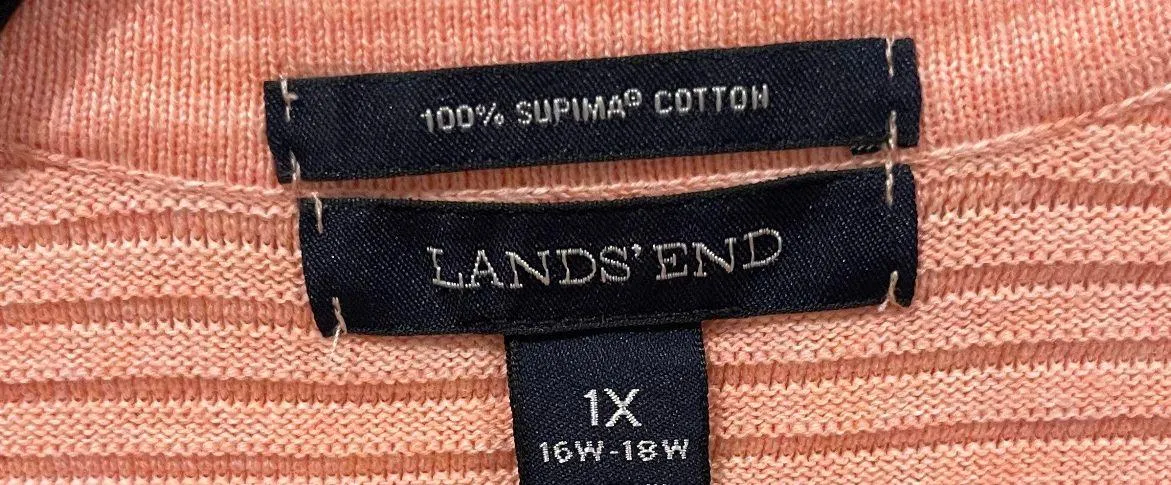 LAND'S END Coral Ribbed Supima Cotton Cardigan Sweater - Image 3