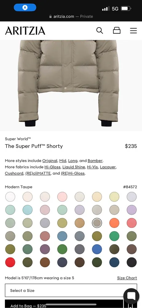 Aritzia Super Puff Shorty - Image 5
