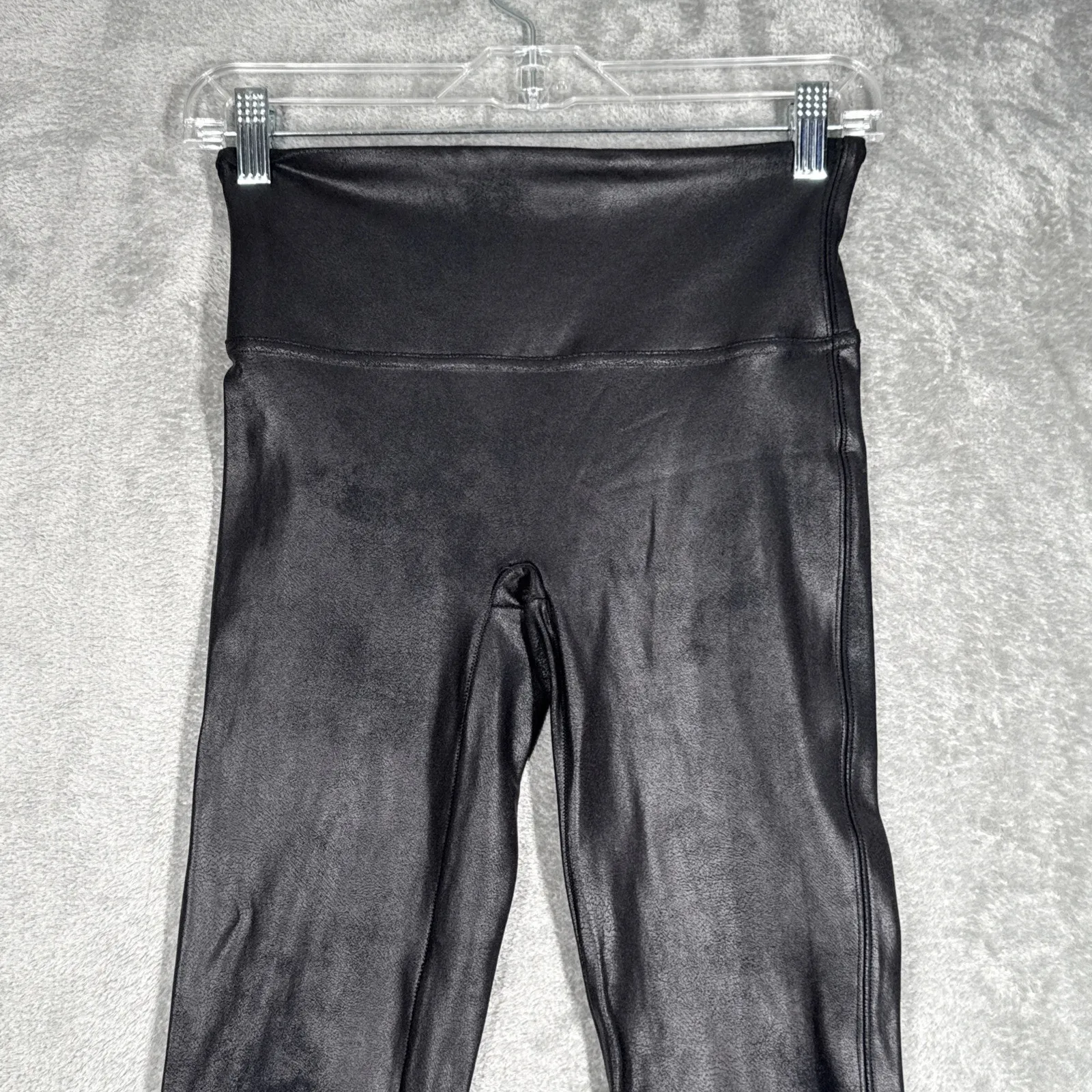 Spanx Pants‎ Womens Medium Black Faux Vegan Leather Leggings Casual Rocker Punk - Image 4