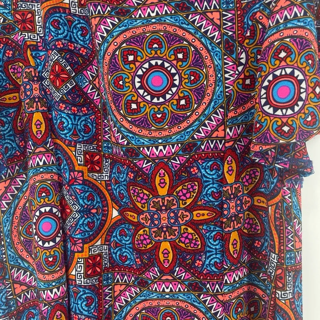 Judith March Colorful Print Open Duster Cardigan size S Festival Boho Retro - Image 12